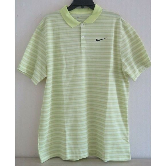 Nike BV0363 736 Men's Sz XL Lemon Twist Dri-FIT Victory Striped Golf Polo - Picture 1 of 10